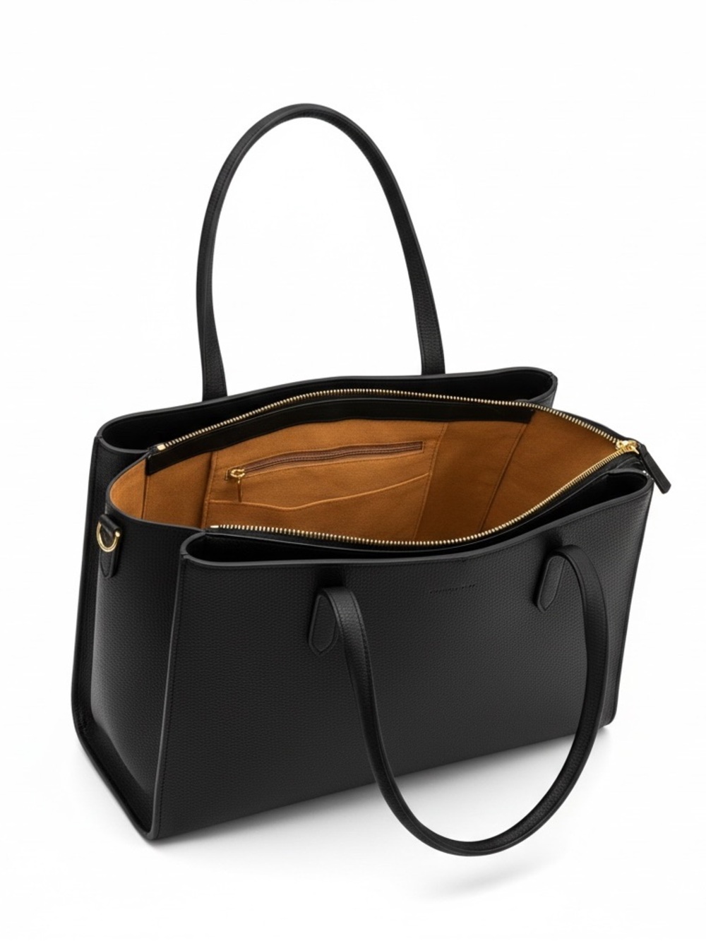 FREJA New York Paloma Tote Black Vegan Leather Work Bag EUC - MSPR $368 - Picture 3 of 12
